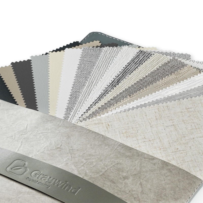 Graywind 100% Blackout Roller Shades Window Blinds for Home and Office Cordless Blinds (100% Blackout Waterproof Shade Fabric Samples) - Image 2